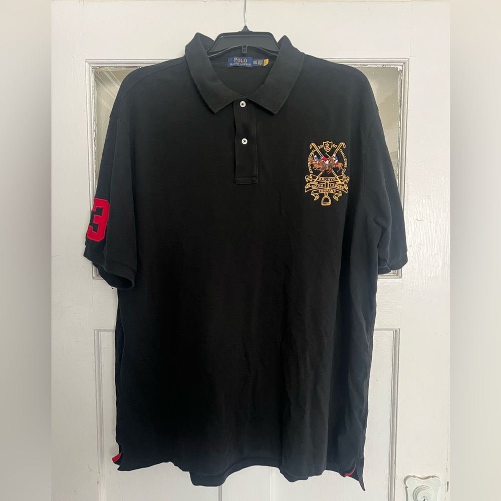 Polo by Ralph Lauren Black Polo with Gold Embroidered Crest